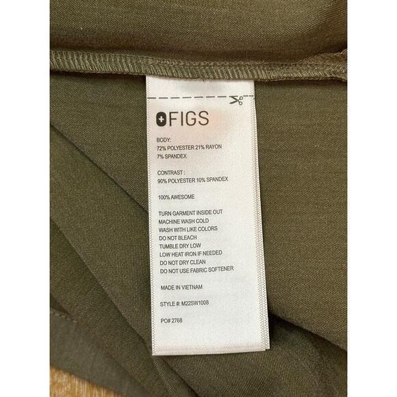 NWT Figs Classic Lima Cargo Scrub Top HEATHERED OLIVE Size Medium - Picture 5 of 5